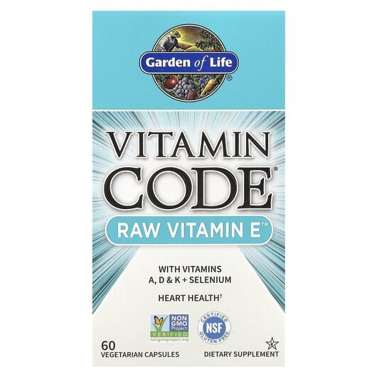 Основное фото товара Vitamin Code RAW Vitamin E Основное фото товара Garden of Life, Витамин E, Vitamin Code RAW Vitamin E, 60 капсул