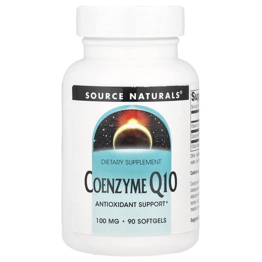 Основне фото товару Coenzyme Q10 100 mg Основне фото товару Source Naturals, Coenzyme Q10 100 mg, Коензим CoQ10, 90 капсул