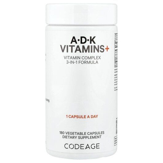 Основное фото товара CodeAge, Витамин А Ретинол, Vitamins A.D.K Vitamins, 180 капсул