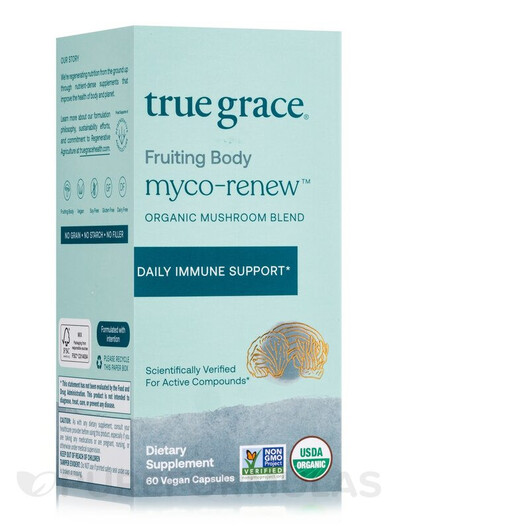 Основне фото товару True Grace, Organic Myco-Renew Blend, Гриби, 60 капсул