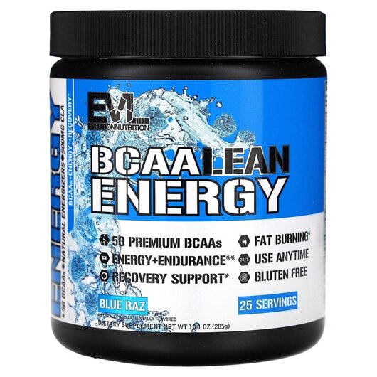 Основное фото товара BCAA Lean Energy Blue Raz Основное фото товара EVLution Nutrition, БЦАА, BCAA Lean Energy Blue Raz, 285 г