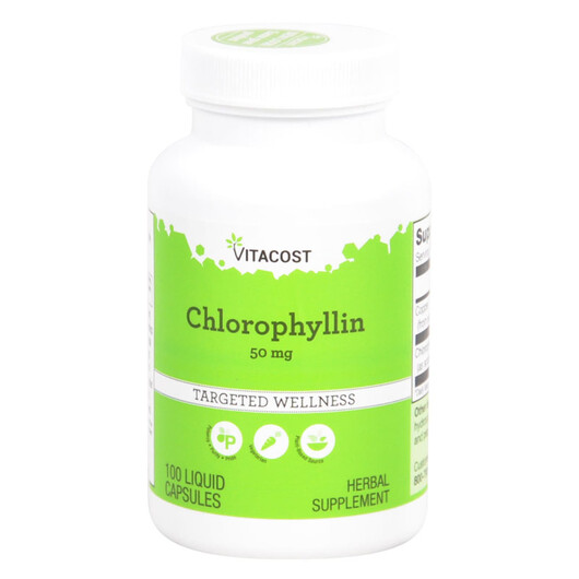 Основне фото товару Vitacost, Chlorophyllin 50 mg, Хлорофіл, 100 капсул