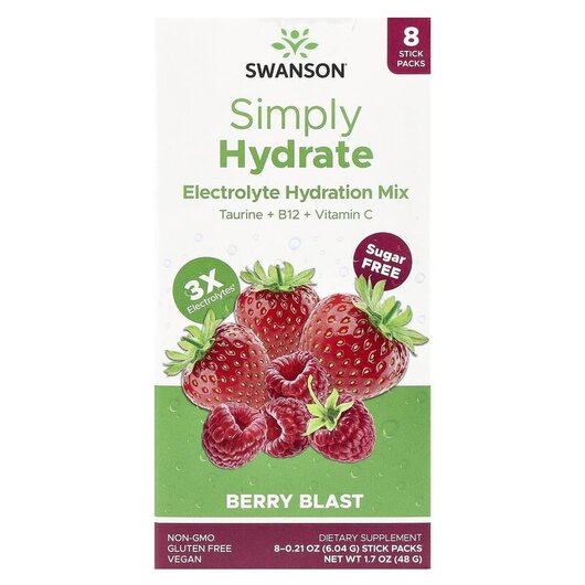 Основное фото товара Simply Hydrate Electrolyte Hydration Mix Berry Blast Основное фото товара Simply Hydrate Electrolyte Hydration Mix Berry Blast, Электролиты