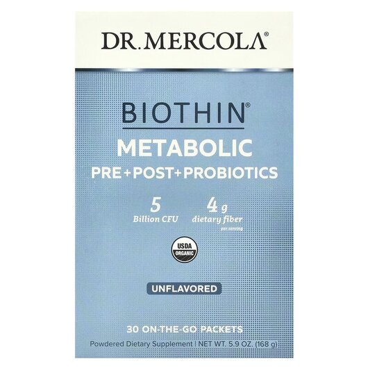 Основное фото товара Dr. Mercola, Пробиотики, Biothin Metabolic Pre+ Post +, 30 шт