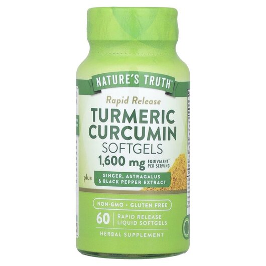 Основное фото товара Nature's Truth, Куркума, Turmeric Curcumin Softgels, 60 капс