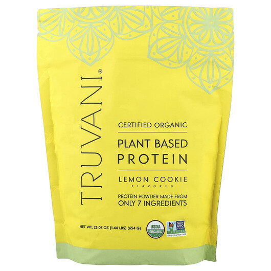 Основное фото товара Truvani, Протеин, Organic Plant Based Protein Lemon Cookie, 654 г