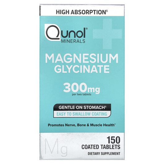Основне фото товару Qunol, Magnesium Glycinate, Магній, 150 таблеток