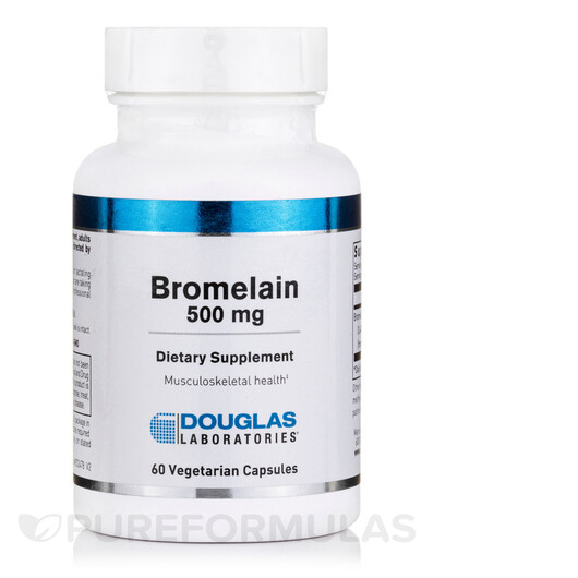 Основне фото товару Douglas Laboratories, Bromelain 500 mg, Бромелайн, 60 капсул