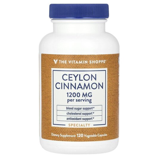 Основне фото товару TheVitaminShoppe, Ceylon Cinnamon 1200 mg, Екстракт кориці, 120 к