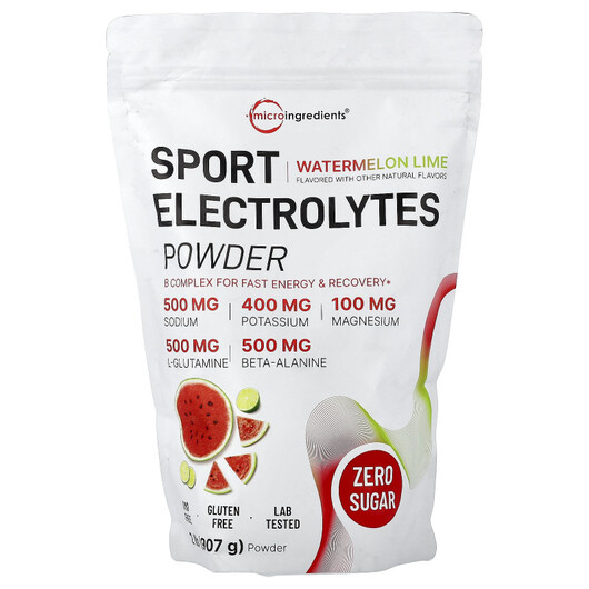 Основное фото товара Sport Electrolytes Powder Watermelon Lime Основное фото товара Электролиты, Sport Electrolytes Powder Watermelon Lime, 907 г