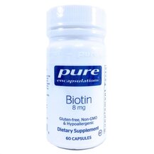Біотин 8 мг Biotin 8 mg Pure Encapsulations 60 капсул