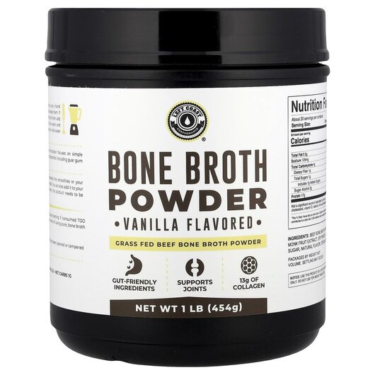 Основное фото товара Left Coast Performance, Протеин, Bone Broth Powder Vanilla, 454 г