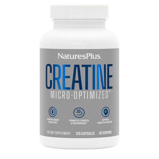 Основне фото товару Creatine Micro-Optimized Основне фото товару Natures Plus, Creatine Micro-Optimized, Креатин, 120 капсул
