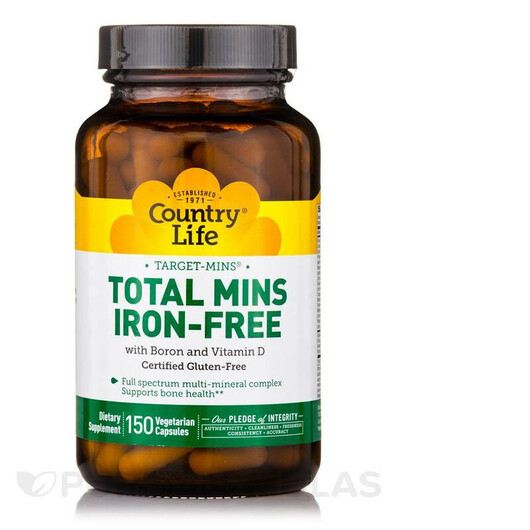 Основное фото товара Target-Mins Total Mins Iron-Free Основное фото товара Минеральные добавки, Target-Mins Total Mins Iron-Free, 150 капсул