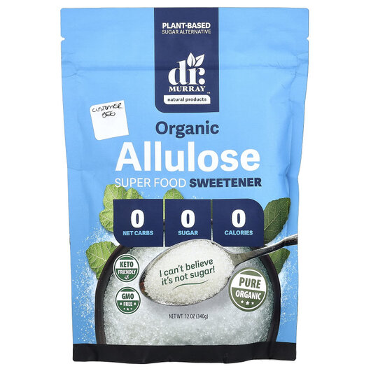Основне фото товару Organic Allulose Основне фото товару Dr. Murray's, Organic Allulose, Замінник цукру, 340 г
