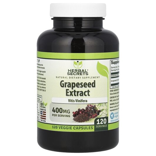 Основное фото товара Экстракт виноградных косточек, Grapeseed Extract 400 mg, 120 капс