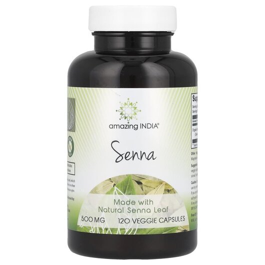 Основное фото товара Amazing India, Листья Сенны, Senna 500 mg, 120 капсул