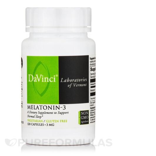 Основне фото товару DaVinci Laboratories, Melatonin-3 3 mg, Мелатонін, 120 капсул