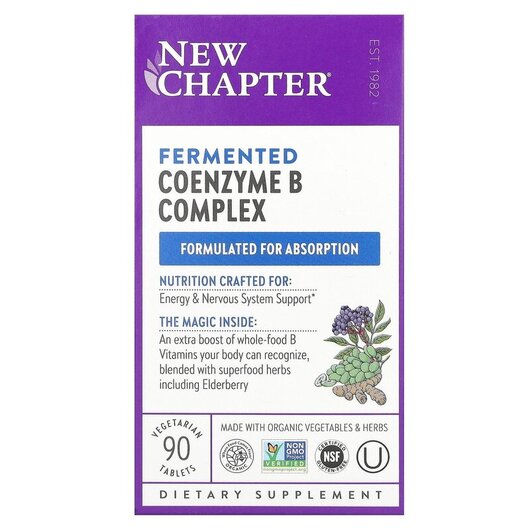Основне фото товару New Chapter, Fermented Coenzyme B Complex, B-комплекс, 90 капсул