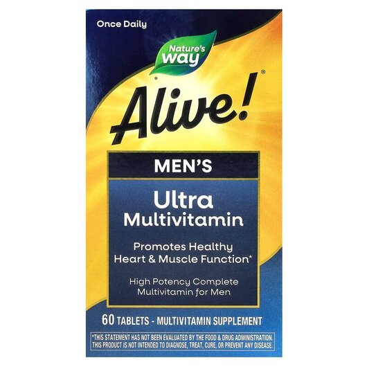 Основне фото товару Nature's Way, Alive! Men's Ultra Multivitamin, Вітаміни