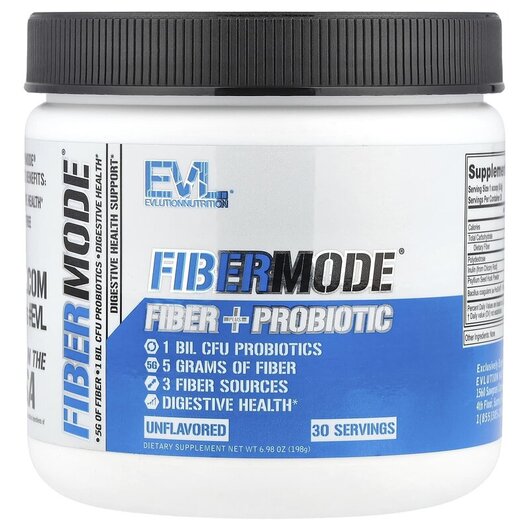 Основное фото товара EVLution Nutrition, Клетчатка, FiberMode Fiber + Probiotics, 198 