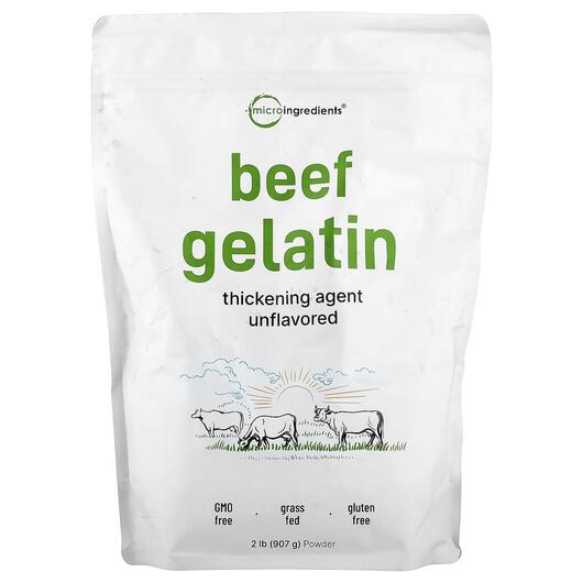 Основне фото товару Micro Ingredients, Beef Gelatin Unflavored, Яловичі органи, 907 г