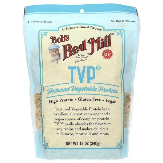 Основне фото товару TVP Textured Vegetable Protein, Зернові культури, 340 г