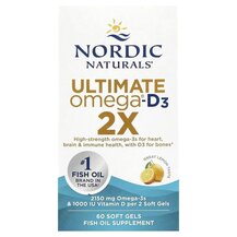 Ultimate Omega 2X Ультимейт Омега + D3 Лимон Nordic