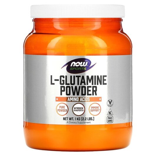 Основне фото товару Sports L-Glutamine Powder Основне фото товару NOW Foods, L-Glutamine Powder, L-Глутамін в порошоку, 1 кг