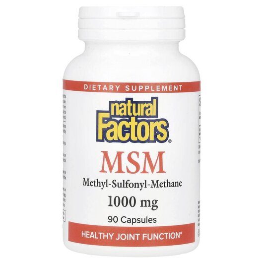 Основное фото товара Natural Factors, Метилсульфонилметан МСМ, MSM 1000 mg, 90 капсул