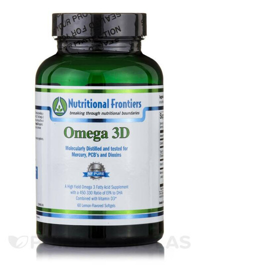 Основное фото товара Nutritional Frontiers, Омега 3, Omega 3D II Lemon, 60 капсул