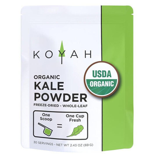 Основне фото товару Koyah, Organic Freeze-Dried Kale Powder, Кудрява капуста, 69 г