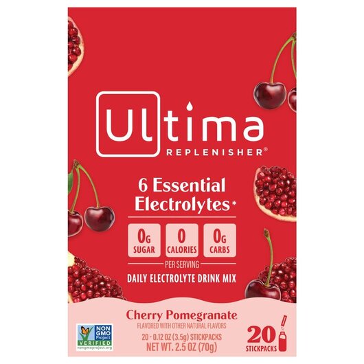 Основное фото товара Electrolyte Powder Cherry Pomegranate 20 Packets Основное фото товара Электролиты Вишня Гранат, Electrolyte Powder Cherry, 3.4 г