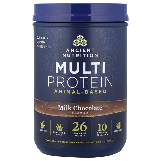 Основне фото товару Multi Protein Animal-Based Milk Chocolate, Протеїн, 511 г