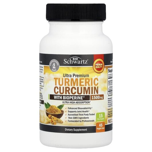 Основное фото товара Premium Ultra Pure Turmeric Curcumin with BioPerine, Куркумин, 45