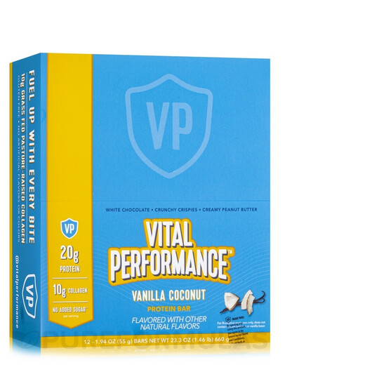 Основное фото товара Vital Performance Protein Bar Vanilla Coconut Flavor 12 Bars / Основное фото товара Vital Performance Protein Bar Vanilla Coconut Flavor, Коллаген, 5