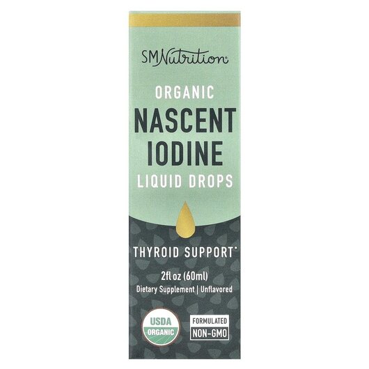 Основне фото товару Organic Nascent Iodine Liquid Drops Unflavored, Йод, 60 мл