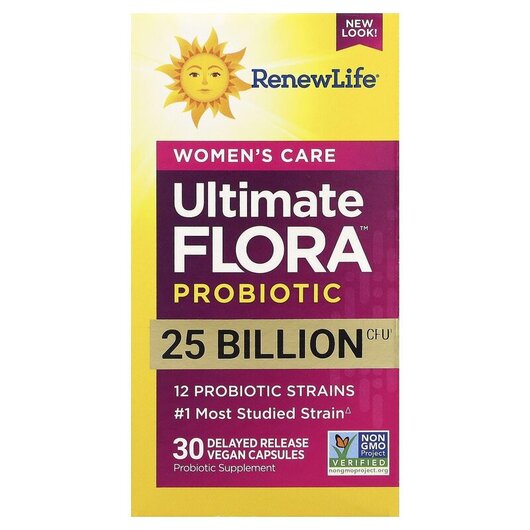 Основное фото товара Ultimate Flora Women's Care Probiotic 25 Billion Live Cultures Основное фото товара Ultimate Flora Women's Care Probiotic, Пробиотики для женщин