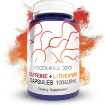 Кофеїн Caffeine + L-Theanine Capsules Nootropics Depot