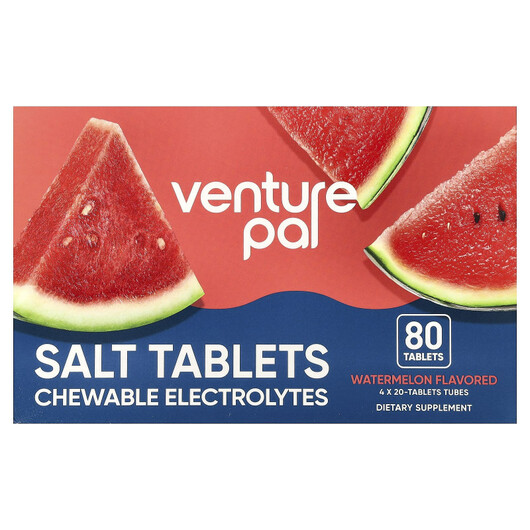 Основне фото товару Salt Tablets Chewable Electrolytes Watermelon, Електроліти, 80 та
