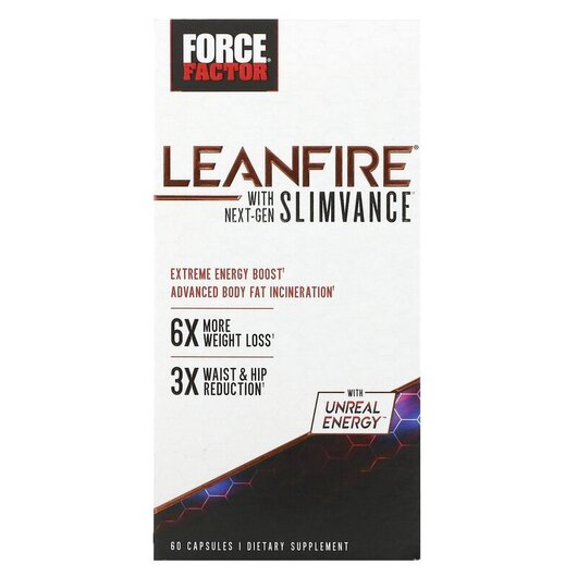 Основне фото товару LeanFire with Next-Gen Slimvance Основне фото товару LeanFire with Next-Gen Slimvance, Жироспалювачі, 60 капсул