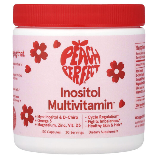 Основне фото товару Inositol Multivitamin Основне фото товару Peach Perfect, Inositol Multivitamin, Вітамін B8 Інозитол, 120 ка