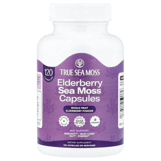 Основне фото товару Sea Moss & Elderberry 1600 mg Основне фото товару Sea Moss & Elderberry 1600 mg, Ірландський морський мох, 90 к