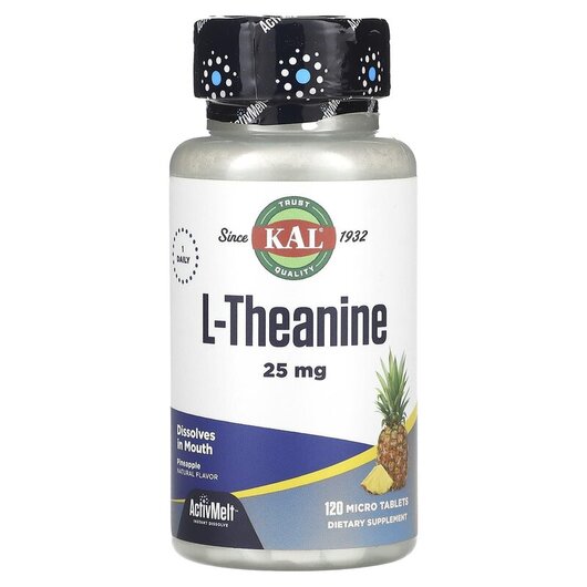 Основное фото товара KAL, L-Теанин, L-Theanine Pineapple 25 mg, 120 таблеток
