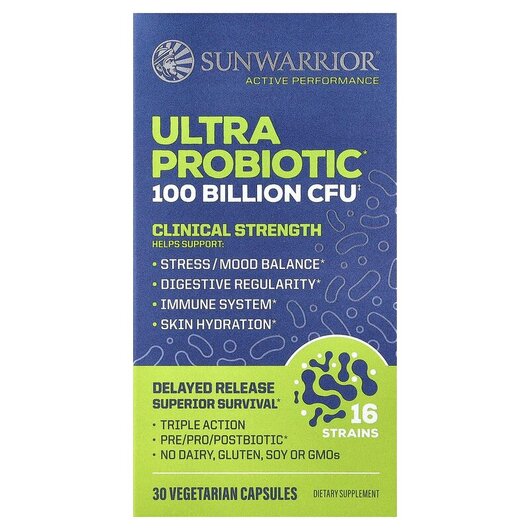 Основное фото товара Sunwarrior, Пробиотики, Ultra Probiotic, 30 капсул