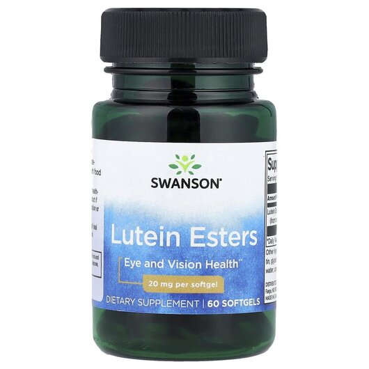 Основне фото товару Swanson, Lutein Esters 20 mg, Лютеїн, 60 капсул