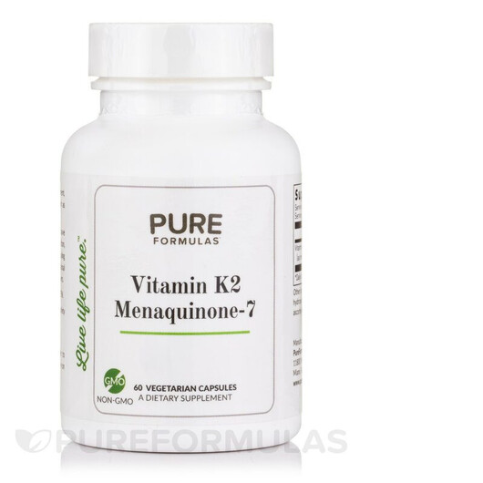 Основне фото товару Vitamin K2 Menaquinone-7 Основне фото товару PureFormulas, Vitamin K2 Menaquinone-7, Вітамін K Філохінон, 60 к