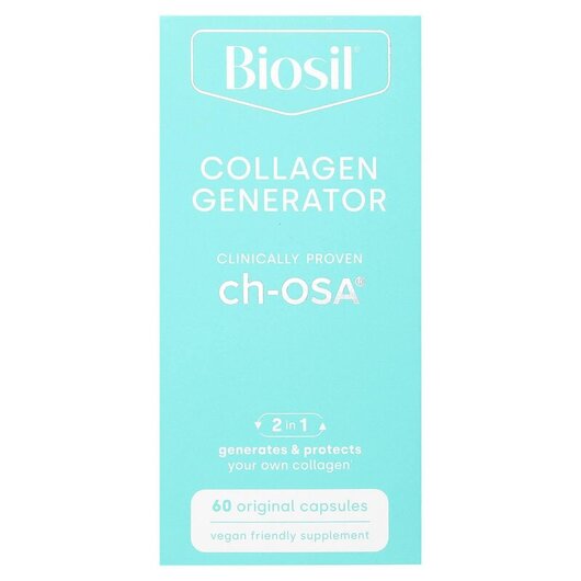 Основне фото товару Collagen Generator Основне фото товару BioSil, Collagen Generator, Генератор колагену, 60 капсул