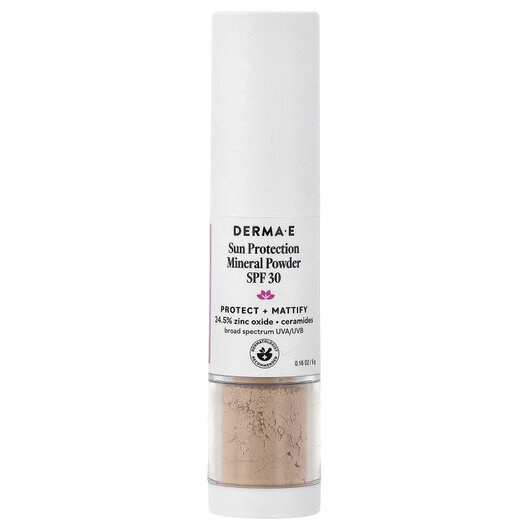 Основное фото товара Essentials Sun Protection Mineral Powder SPF 30 Основное фото товара Derma E, Пудра, Essentials Sun Protection Mineral Powder SPF 30,