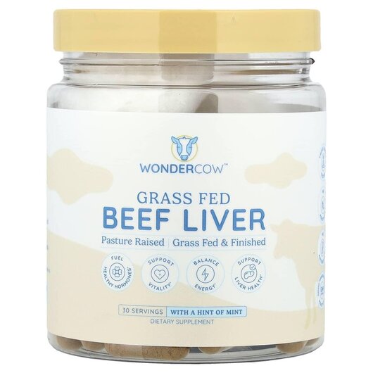 Основное фото товара Wondercow, Бычья печень, Grass Fed Beef Liver, 120 капсул